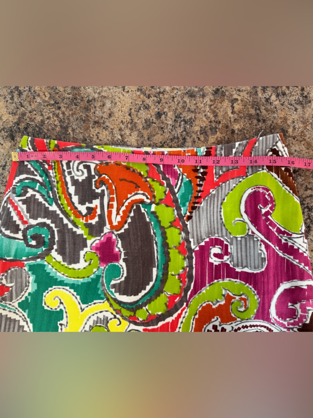 Milly of New York Vintage Retro Multicolor Paisley Cotton Mini Skirt Size 4 - Picture 9 of 10